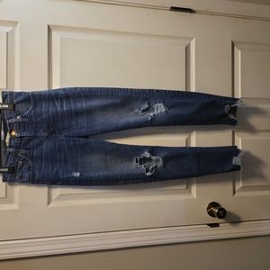Distressed Tall 9" Mid-Rise Skinny Jeans size 25